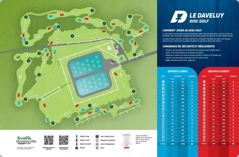 Le Daveluy Disc Golf carte et consignes