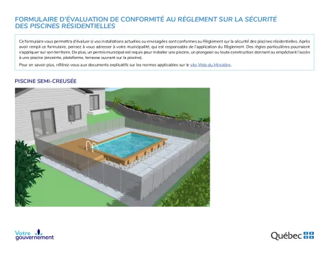 Autoévaluation piscine semi-creusée
